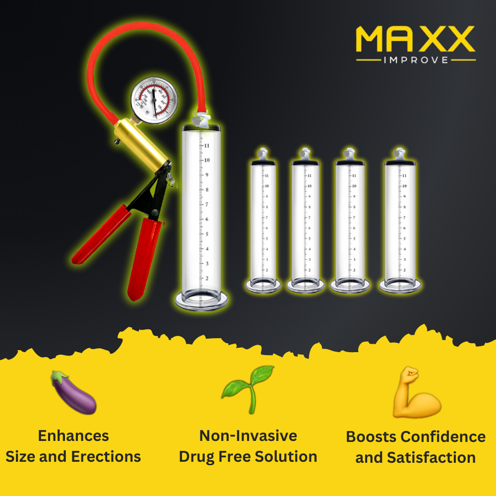 MAXX IMPROVE Penis Pump with Metal Pressure Gauge Handle