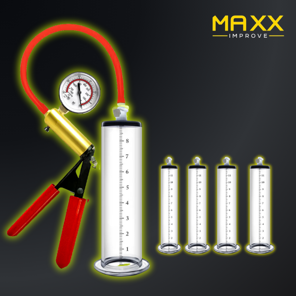 MAXX IMPROVE Penis Pump with Metal Pressure Gauge Handle