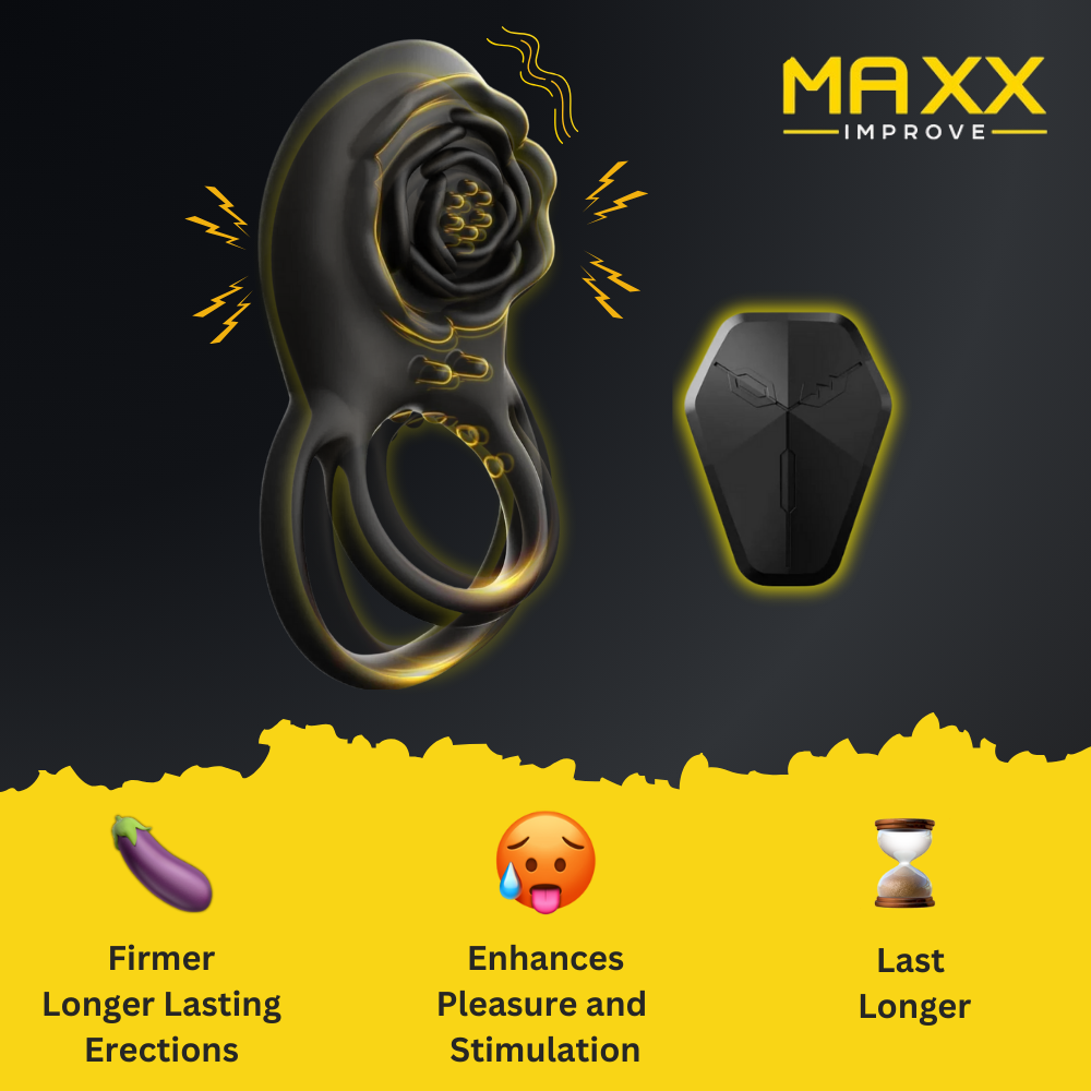 MAXX IMPROVE Black Rose Vibrating Cock Ring