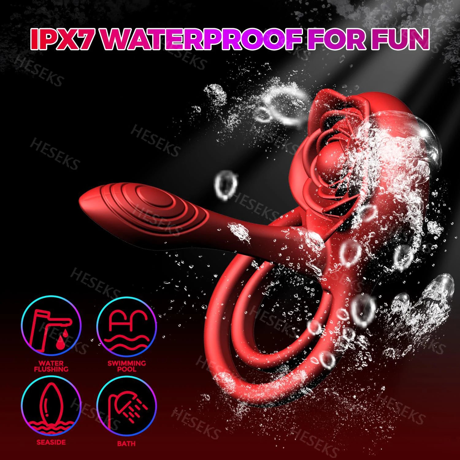 MAXX IMPROVE Inside-Out Red Rose Vibrating Cock Ring - Maxx Improve