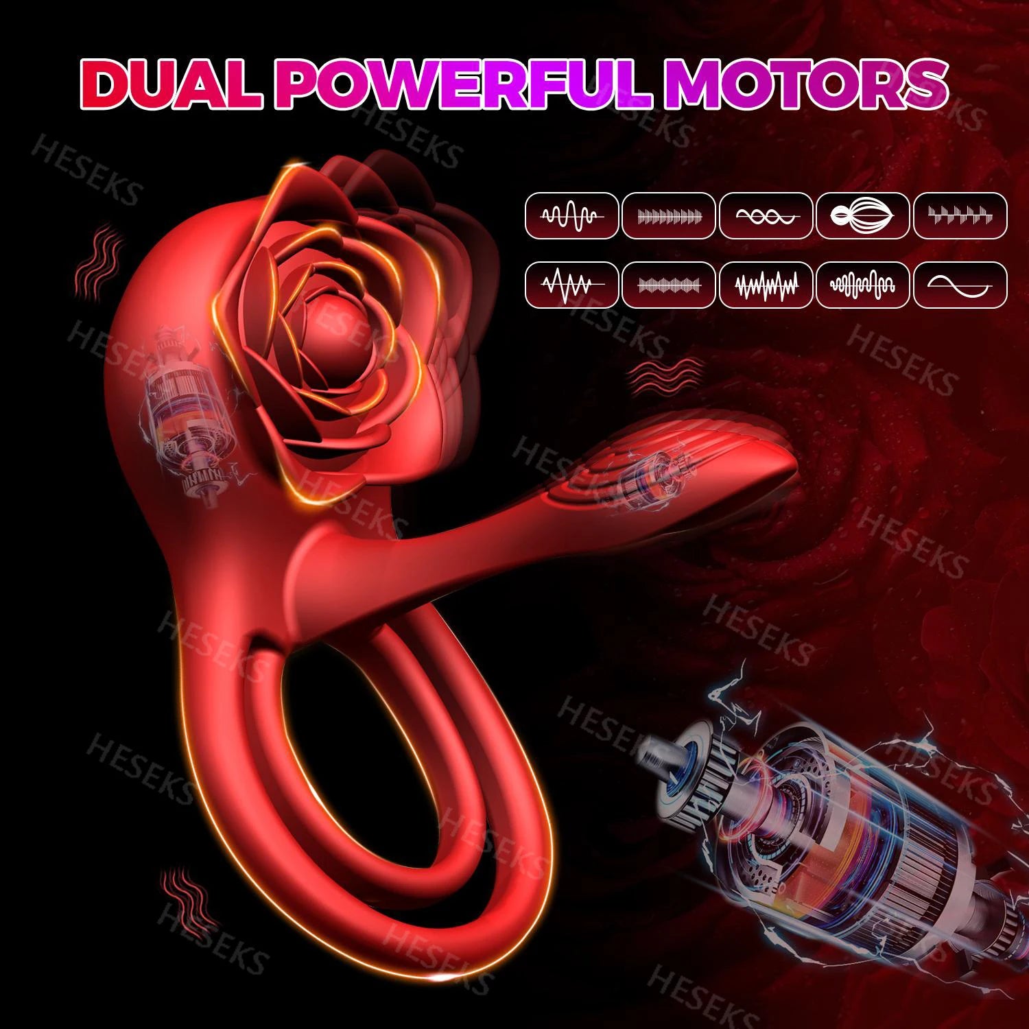 MAXX IMPROVE Inside-Out Red Rose Vibrating Cock Ring - Maxx Improve