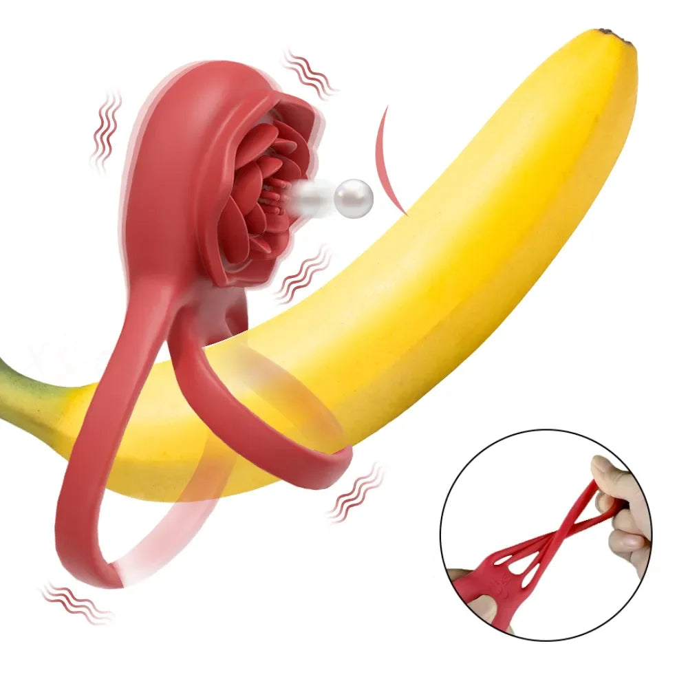 MAXX IMPROVE Black Rose Vibrating Cock Ring - Maxx Improve