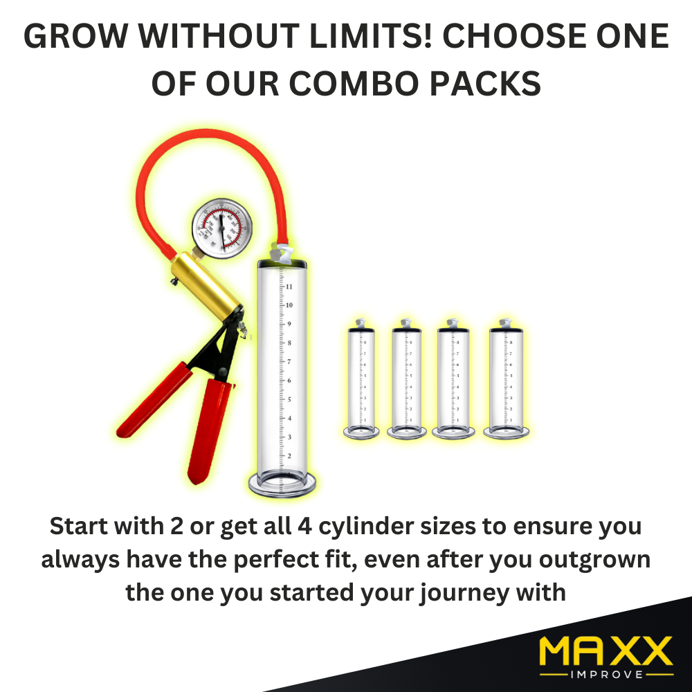 MAXX IMPROVE Penis Pump with Metal Pressure Gauge Handle